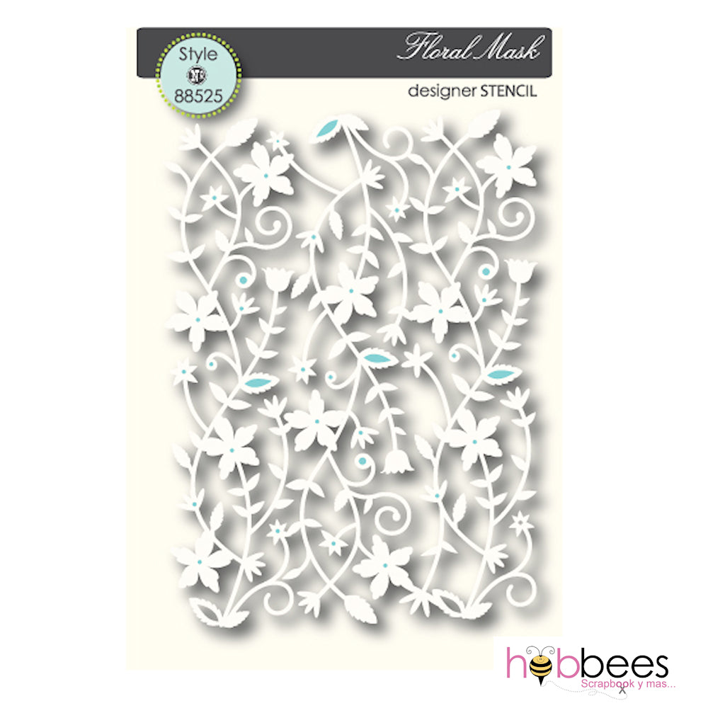 Floral Mask Stencil / Plantilla de Floral Descontinuado Memory Box