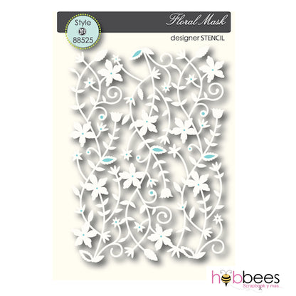 Floral Mask Stencil / Plantilla de Floral Descontinuado Memory Box