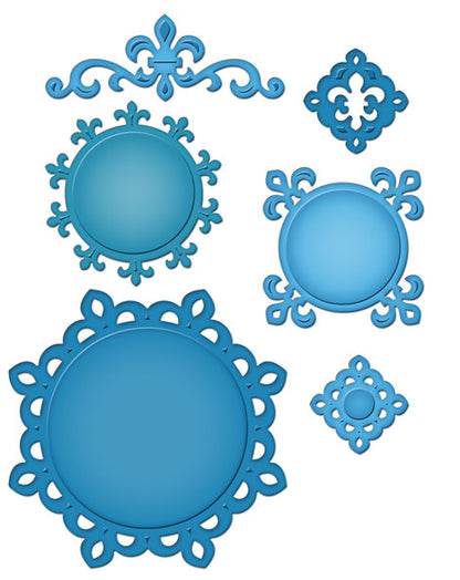 Suaje de Corte de Medallon Elegante / Fleur De Lis Motifs Descontinuado Spellbinders