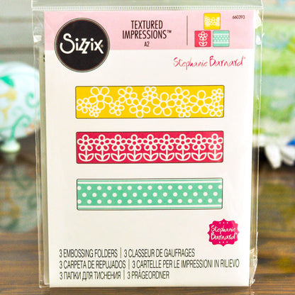 Flowers Dots Set Embossing Folder / Folder de Conjunto de Flores y Puntos Descontinuado Sizzix