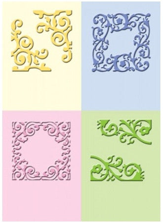 Embossing Folder Formal Squares / Folder de Grabado Marcos y Esquineros Descontinuado Cuttlebug