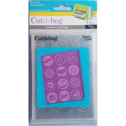 Embossing Folder Boo To You / Folder de Grabado Halloween Descontinuado Cuttlebug