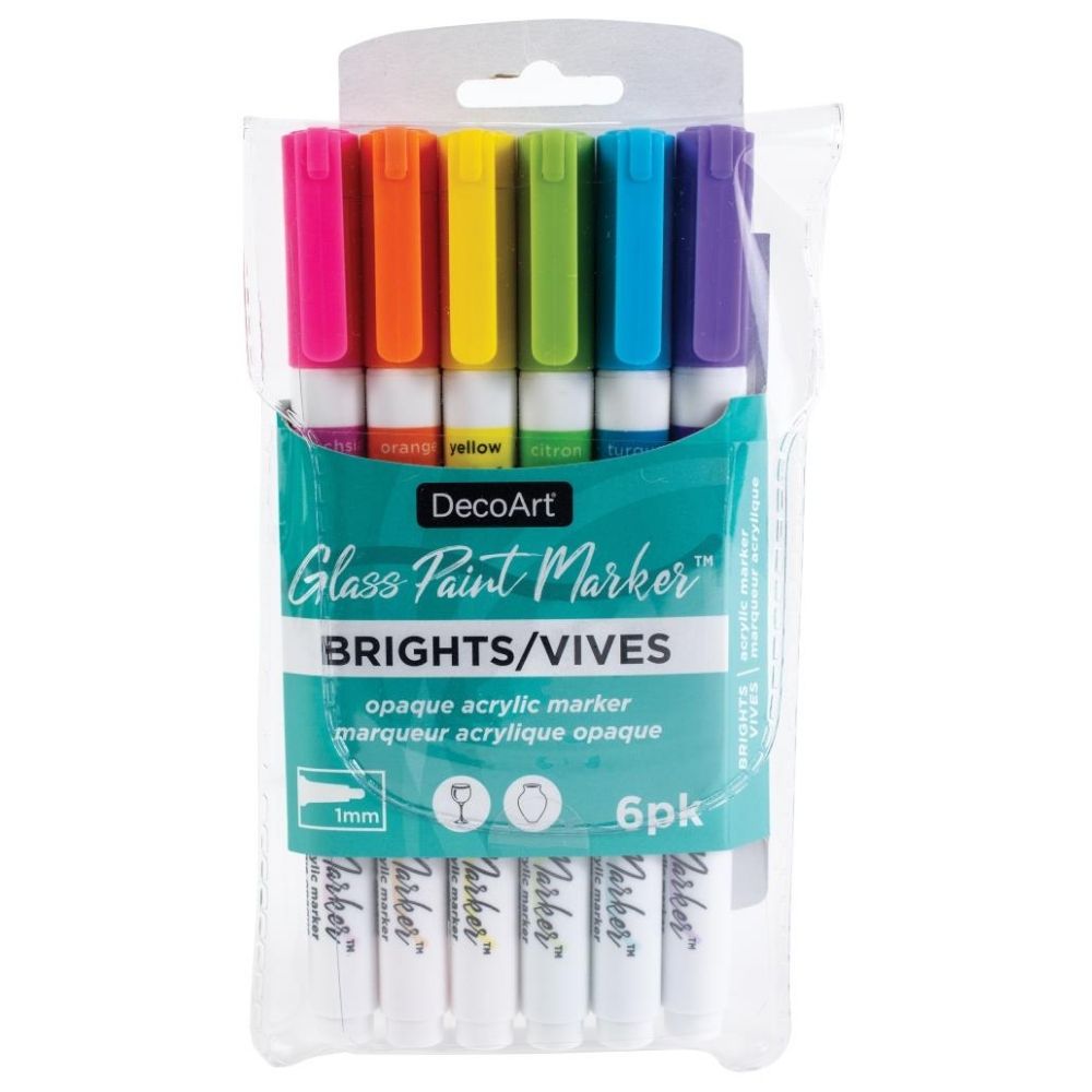 Opaque Glass Paint Marker Multi-Pack / Marcadores para Vidrio y Cerámica Descontinuado DecoArt