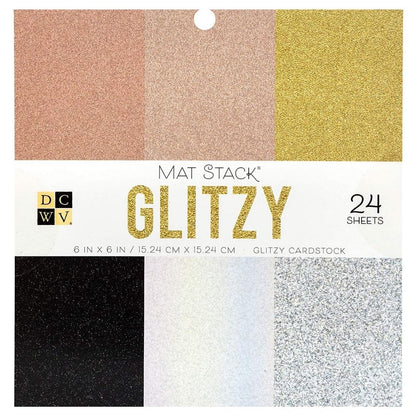 Glitzy Metallics Cardstock / Cartulina Glitter Metalizada 6 x 6&quot; Papel DCWV