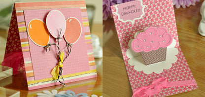 Balloons &amp; Cupcakes Dies &amp; Stamps / Set de Suajes y Sellos de Polímero Globos y Panques Descontinuado Sizzix