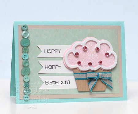 Balloons &amp; Cupcakes Dies &amp; Stamps / Set de Suajes y Sellos de Polímero Globos y Panques Descontinuado Sizzix