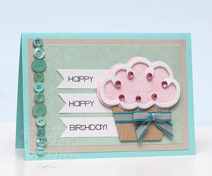 Balloons &amp; Cupcakes Dies &amp; Stamps / Set de Suajes y Sellos de Polímero Globos y Panques Descontinuado Sizzix