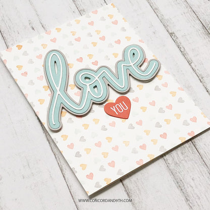 Heart &amp; Love Dies / Suajes de Corazón y Love Dados de Corte / Suajes / Troqueles Concord &amp; 9th