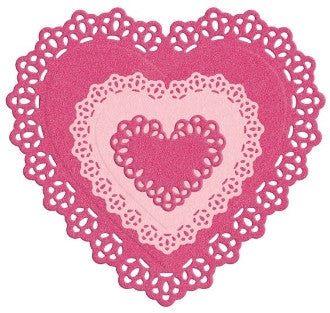 Suaje de Corte de Corazon de Encajes / Nesting Doily Hearts Descontinuado LifeStyle Crafts