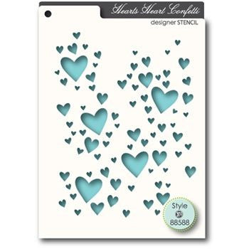 Hearts Heart Confetti Stencil / Plantilla de Corazones Descontinuado Memory Box