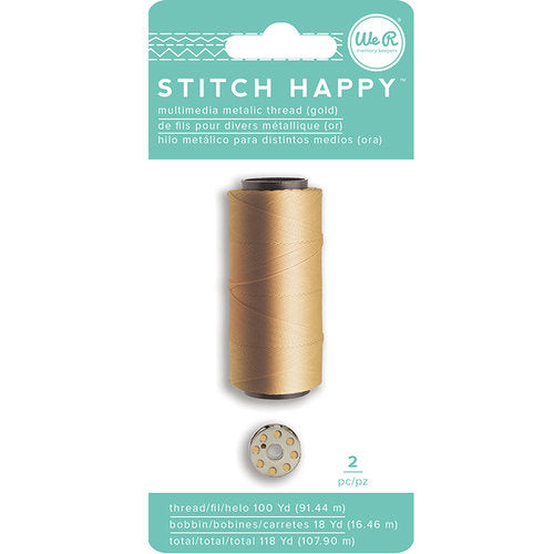 Stitch Happy Metallic Thread Gold / Hilo Metálico Dorado Listones e Hilos We R Memory Keepers