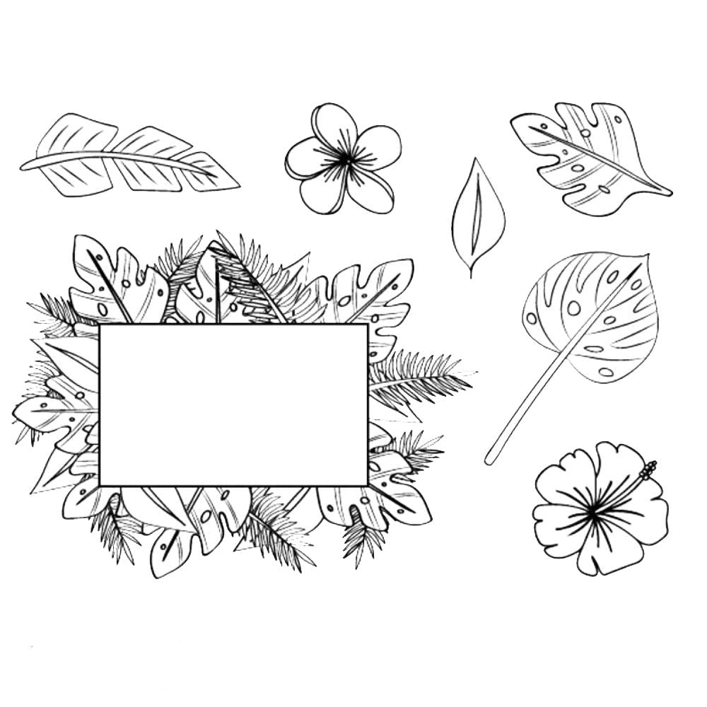 Tropical Stamps  / Sellos de Hojas Tropicales Sellos Kelly Creates