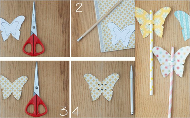 Paper Straws Pool Blue / Popotes de Papel Decorativo Azules Adornos / Embellishments American Crafts