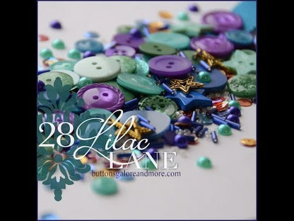 28 Lilac Lane Sequins North Star Tin / Lentejuelas de Estrellas Blancas Adornos / Embellishments Buttons Galore