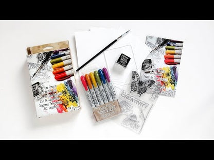 Tim Holtz Distress Watercolor Kit / kit de Crayones Acuarelables Colores y Plumones Ranger