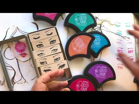 Glances Stamp Tin Set / Sellos Lata Miradas Descontinuado Jane Davenport