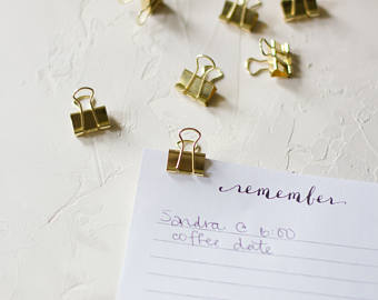 Gold Metal Binder Clips / Clips Metálicos Dorados Descontinuado Heidi Swapp