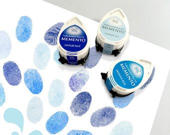 Memento Dew Drop Ink Pads Ocean / Paquete de 4 Tintas Memento Azules Tintas TSUKINEKO