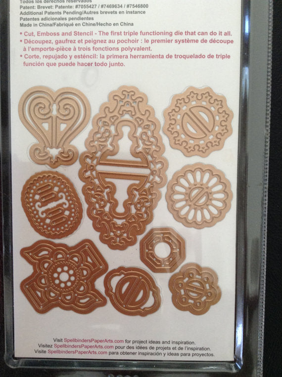Ribbon Buckles Dies and Emboss / Suaje y Realce Hebillas Descontinuado Spellbinders