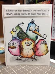 Cling Rubber Stamps Bird Crazy / Sello Cling Pájaros Locos Descontinuado Sizzix