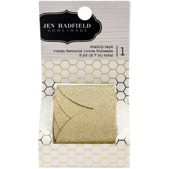 Gold Scallop Tape / Cinta Dorada con Brillitos de Escalopa Descontinuado JEN HADFIELD