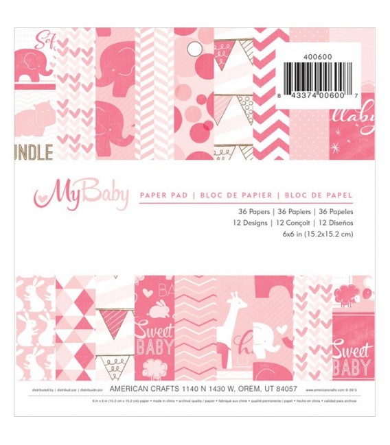My Baby Girl Paper Pad / Block De Bebé - Niña Descontinuado American Crafts