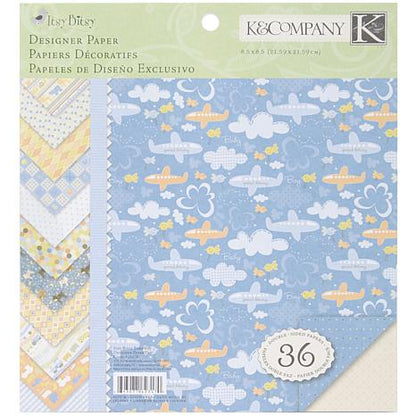 Itsy Bitsy Double Sided Paper Pad 8.5" Baby Boy / Papel Doble Cara Bebé Niño Descontinuado K &amp; Company