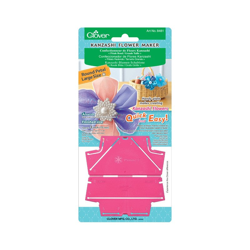 Plantilla para hacer flores de tela / Kanzashi Round petal large Descontinuado Clover