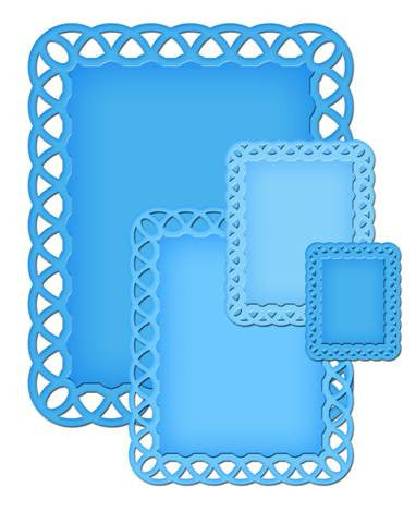 Suajes de Corte de Rectangulos con Encaje / Lattice Rectangles Dies DESCONTINUADO Spellbinders