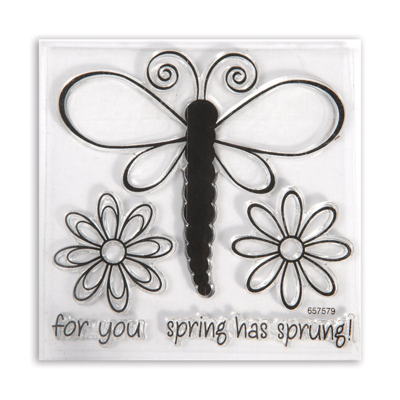 Dragonflies Dies & Stamps / Set de Suajes y Sellos de PolÃmero de Libélulas Dados de Corte / Suajes / Troqueles Sizzix