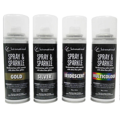 Set de 4 Sprays para dar brillitos al papel / Spray &amp; Sparkle Descontinuado Crafter&