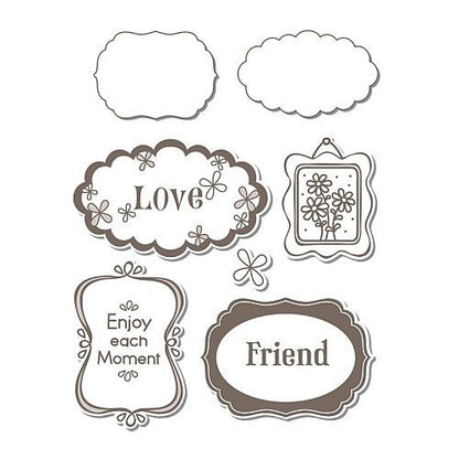 Love Messages Dies &amp; Stamps / Set de Suajes y Sellos Palabras de Amor Descontinuado Sizzix
