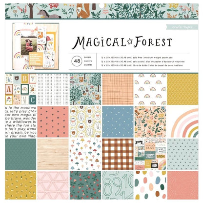 Magical Forest Paper Pad / Block de Papel Decorado Bosque Mágico 12x12 Descontinuado Crate Paper