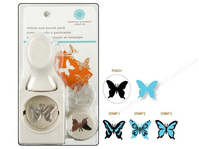 Stamp and Punch Butterfly / Perforadora y Sello de Mariposa Descontinuado Martha Stewart
