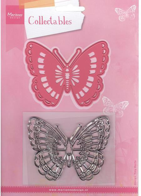 Butterfly Die & Stamp / Set de Suaje y Sello de Mariposa Dados de Corte / Suajes / Troqueles Marianne design