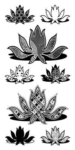 Sellos de PolÃmero Arbusto / Patterned Lotus Flowers Sellos Inkadinkado