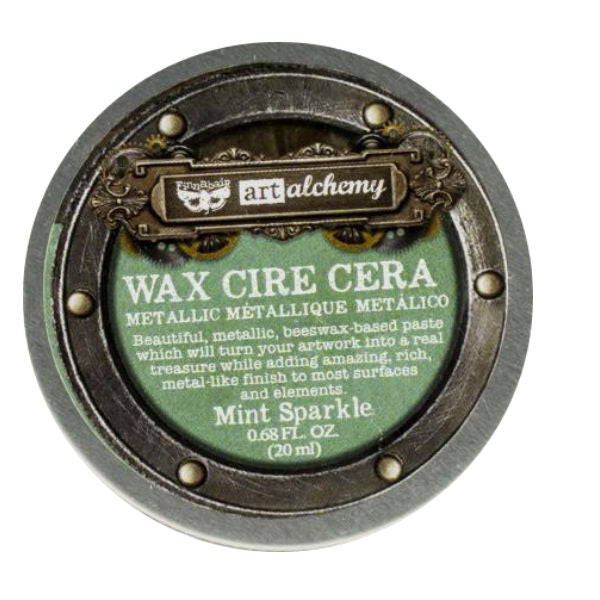 Finnabair Art Alchemy Metallique Wax Mint Sparkle / Pintura en Cera Menta Pintura y Medios Mixtos Prima Marketing
