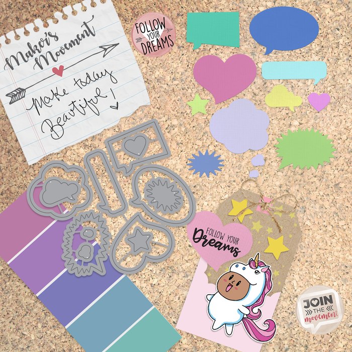 Speech Bubbles Dies / Suaje de Globos de Texto Descontinuado Cheery Lynn Designs