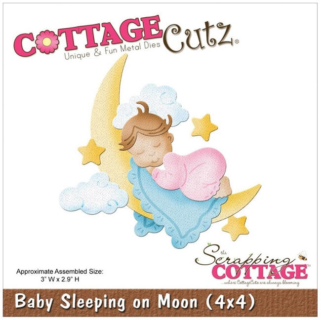 Suaje de Corte de Luna / Baby Sleeping on Moon Dados de Corte / Suajes / Troqueles Cottage Cutz