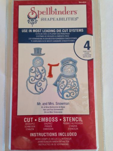 Suaje de Corte de Muñecos de Nieve / Mr. and Mrs. Snowman Descontinuado Spellbinders