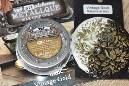 Finnabair Art Alchemy Metallique Wax Vintage Gold / Pintura en Cera Metálica Oro Envejecido Pintura y Medios Mixtos Prima Marketing