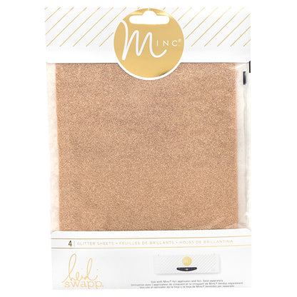 Minc Glitter Sheets Rose Gold / 4 Hojas de Papel Metalizado Brillitos Oro Rosa Foil Heidi Swapp