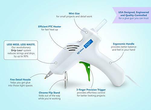 Drip-Less Mini Glue Gun / Pistola de Silicón Goteo Bajo Punta Fina Descontinuado Ad Tech