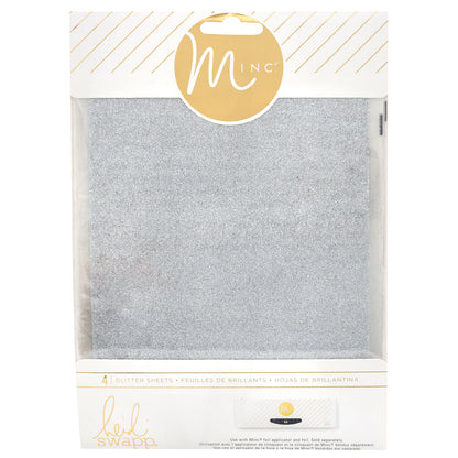 Minc Glitter Sheets Silver / 4 Hojas de Papel Metalizado Brillitos Plata Foil Heidi Swapp