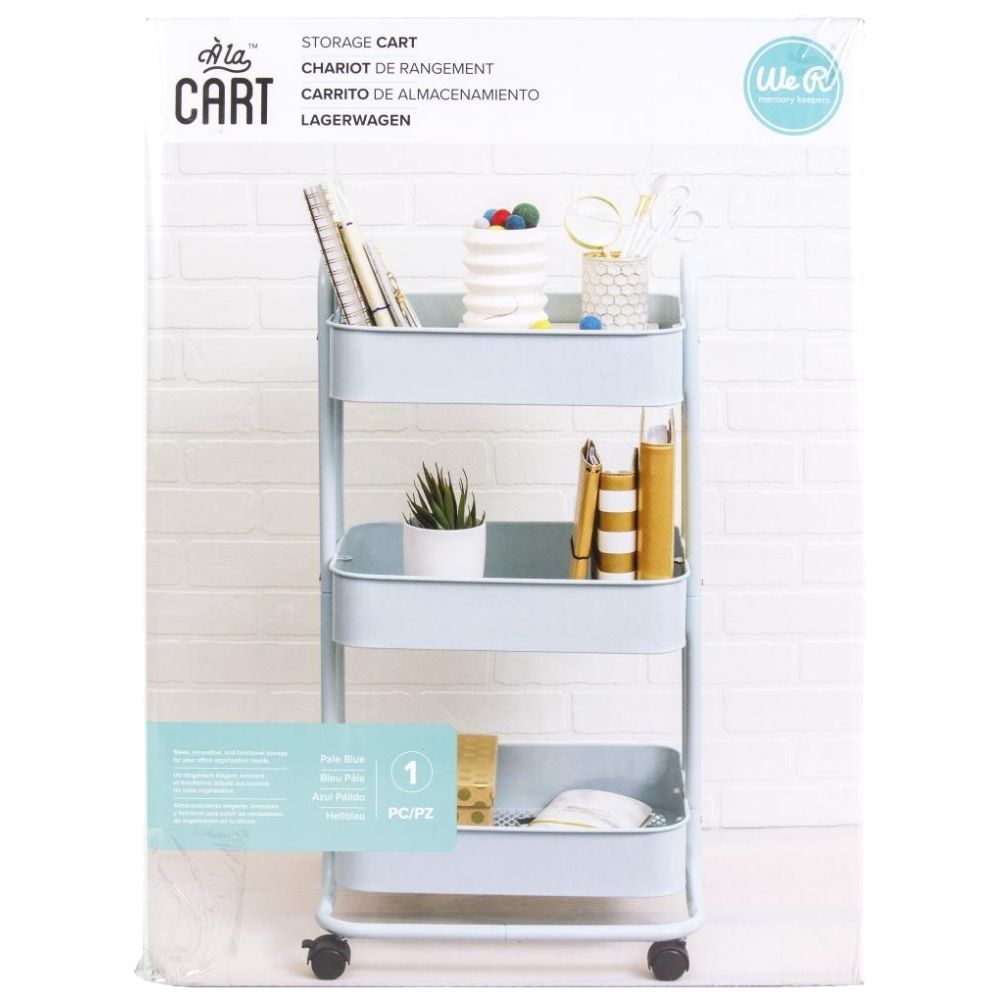 A La Cart Storage Cart Pale Blue / Carrito Organizador Azul Pálido Descontinuado We R Memory Keepers