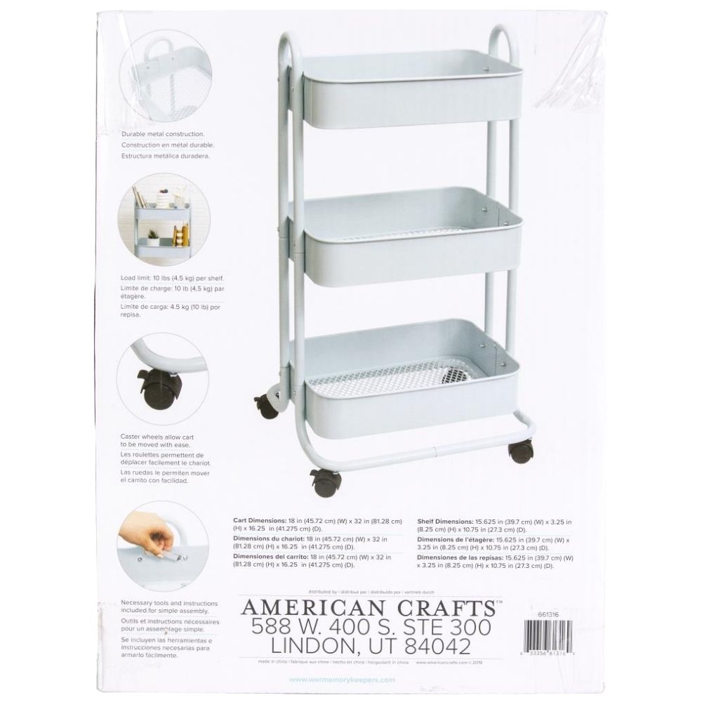 A La Cart Storage Cart Pale Blue / Carrito Organizador Azul Pálido Descontinuado We R Memory Keepers