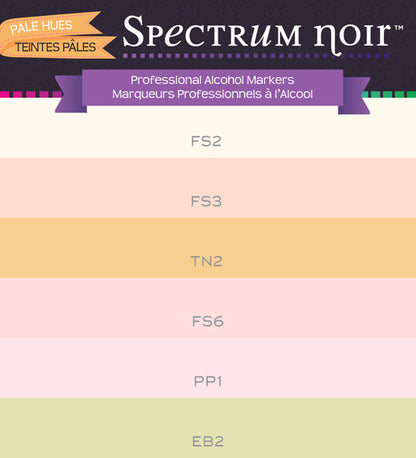 Spectrum Noir Pale Hues 6 pz. / Marcadores con Base de Alcohol Descontinuado Crafter&