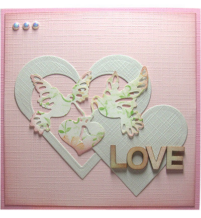 Suaje de corte de palomas y corazon /  Die Doves hearts Descontinuado Joy Crafts