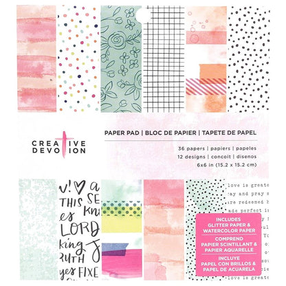 Creative Devotion Paper Pad 6x6 / 36 Hojas Papel Estampado Descontinuado American Crafts