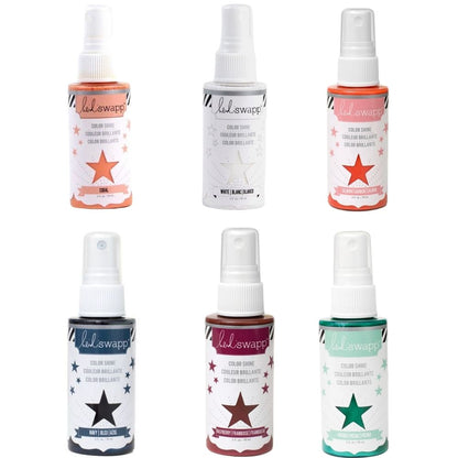 Color Shine Pack 5  / Kit de 6 Tintas en Spray con Brillitos Descontinuado Heidi Swapp